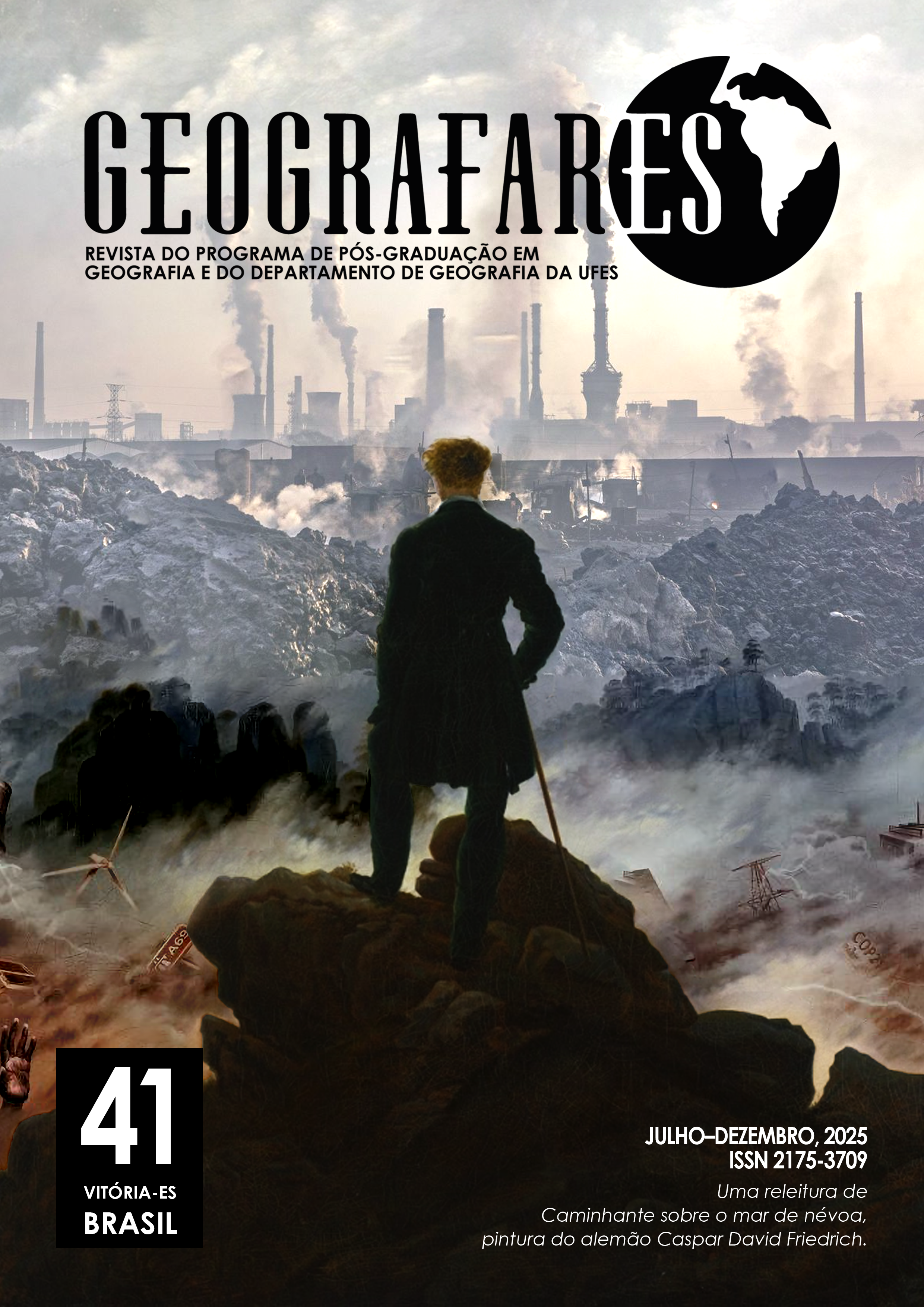 Uma releitura de Caminhante sobre o mar de névoa, pintura do alemão Caspar David Friedrich. Edição julho a dezembro de 2025. ISSN 2175-3709. Geografares: revista do Programa de Pós-Graduação em Geografia e do Departamento de Geografia da Universidade Federal do Espírito Santo. Número 41, Vitória, Espírito Santo, Brasil.