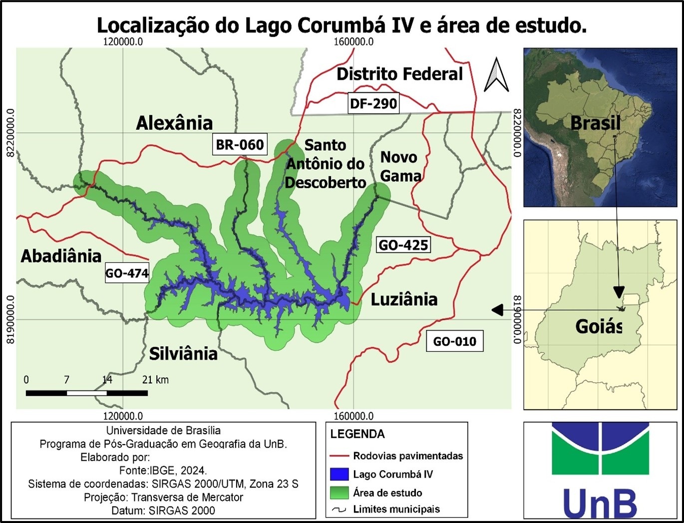 Localização do Lago Corumbá IV e municípios afetados