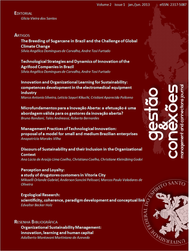 					View Vol. 2 No. 1 (2013): Innovation, Organizations and Sustainability
				