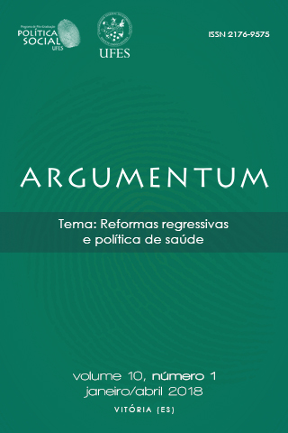 					Visualizar v. 10 n. 1 (2018): Reformas regressivas e política de saúde
				